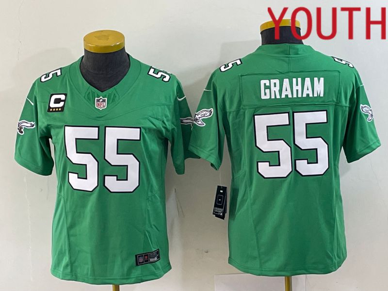 Youth Philadelphia Eagles #55 Graham Green 2023 Nike Vapor Limited NFL Jerseys->youth nfl jersey->Youth Jersey